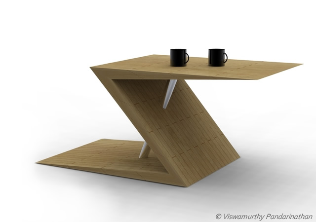 Z-tab coffee table