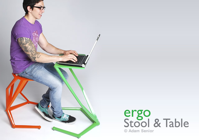 Ergo stool and table