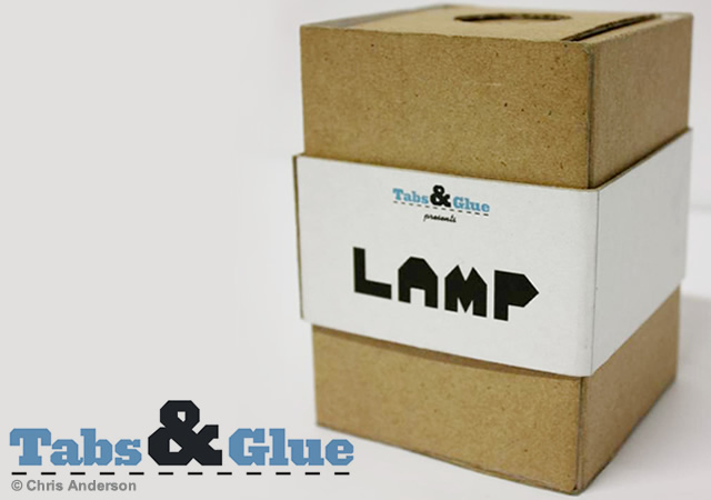 Recycled cardboard lamp