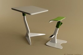 School desk and standing support - thumbnail_2