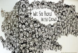 We see people in the crowd