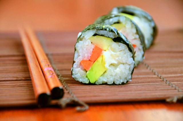 Home made sushi roll | Image courtesy of Hollys helpings