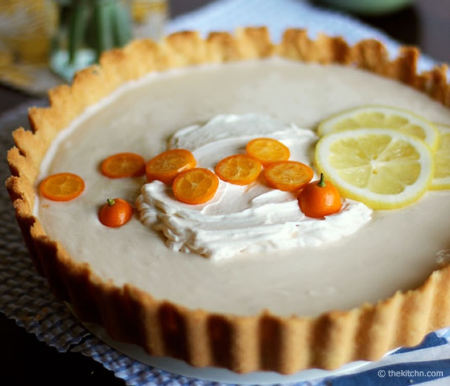 Lemon yogurt ice box tart