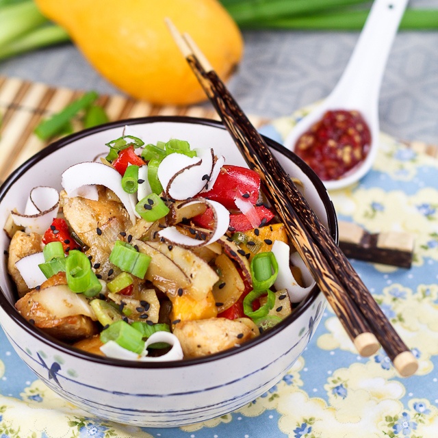 Pollo speziato al mango e cocco