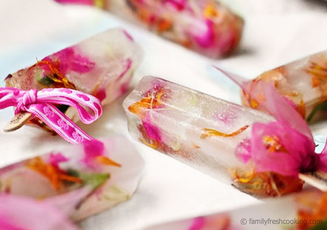 Edible Flower Popsicles