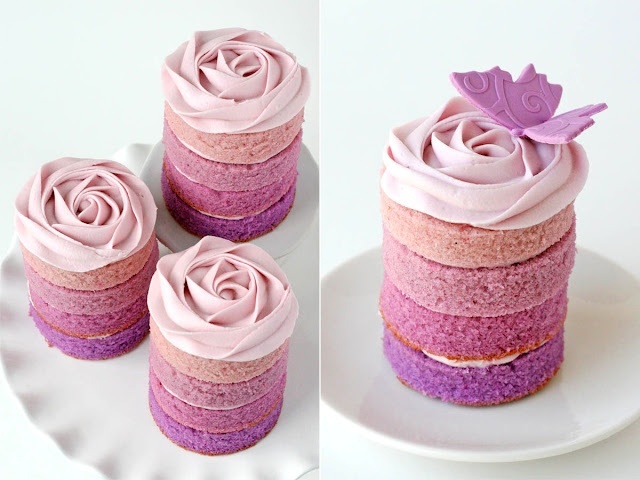Purple ombre mini cakes