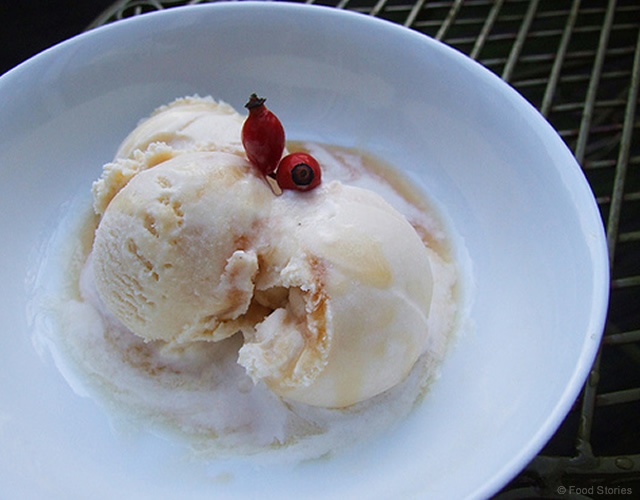 Rosehip Ripple Ice Cream | Image courtesy of Food Stories