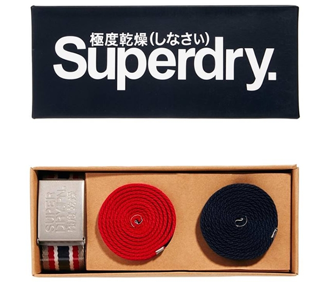 Superdry canvas belt set